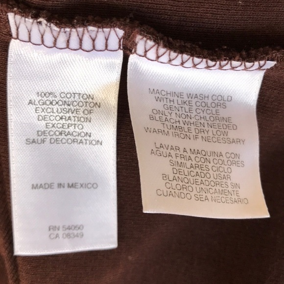 Jones New York brown top with hint of lace - Picture 6 of 6